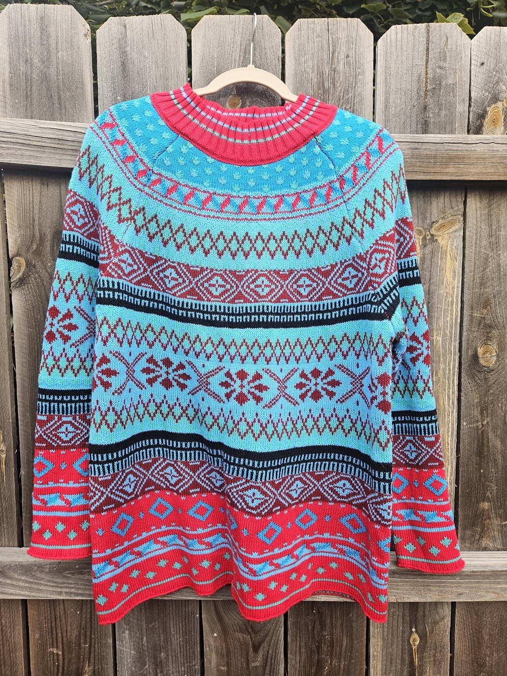 Homemade VTG Knit Sweater Womens Large Boyfriend Cabin Lagen Ugly Christmas Cozy